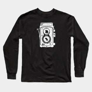 Vintage Old Style Camera Vector Illustration Long Sleeve T-Shirt